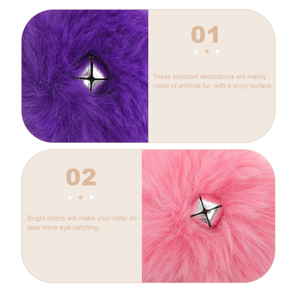 APL 2 Paia Lacci per Pattini Bambini Rullo Decorazione Accessori Tie on Pattini Pom