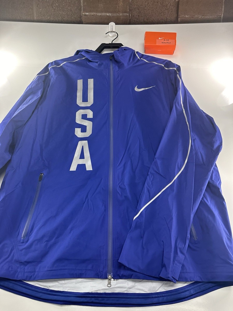 Nike Olympic Jacket SZ XL Blue Running Hypershield 806908-455