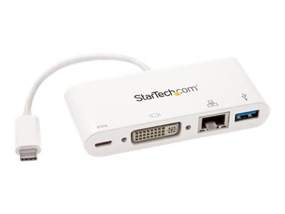 StarTechcom Multiport Adapter USB C DVI PD Weiß La DKT30CDVPD