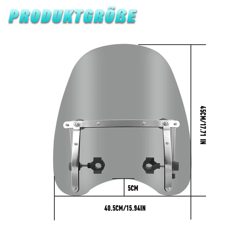 Motorrad Windschild Windschutzscheibe Für Honda Yamaha Kawasaki Suzuki 22-28mm - Bild 3 von 4