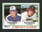 Nolan Ryan /Phil Niekro 1977 Strikeout Leaders 1978 Topps MLB Baseball Card #206