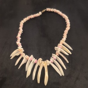 Vintage Pink Puka Shell Necklace