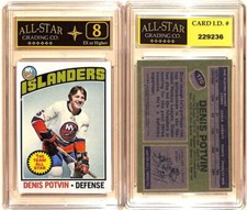 Denis Potvin  1976 Topps Hockey Card #170 GRADED ASG 8 EX #BQ