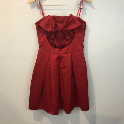 strapless open back dress Stylish Red Faux Leather Mini Dress for Women main image 1