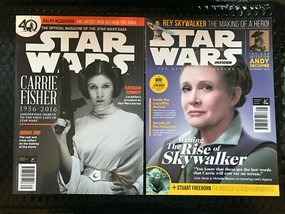 2 Star wars insider magazines - march 2017 & may 2020 - Carrie Fisher covers