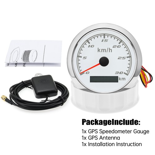 85MM Waterproof GPS Speedometer 0-30Km/H Gauge for Motorcycles Boat Car Truck - Picture 13 of 13