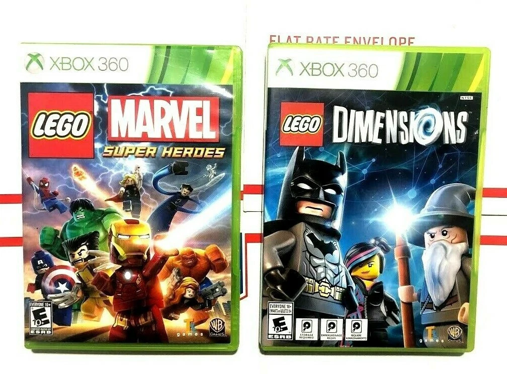lego DC Batman 3 beyond Gotham & Marvel Super Heroes/xbox 360 game/2 Used Games