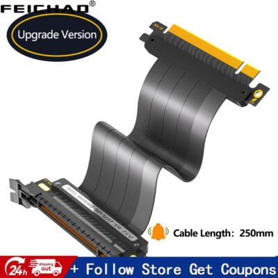 PCI-E 4.0 16x High Speed PCIe Riser 90/180 Degree Cable 64GBS for GPU Extension