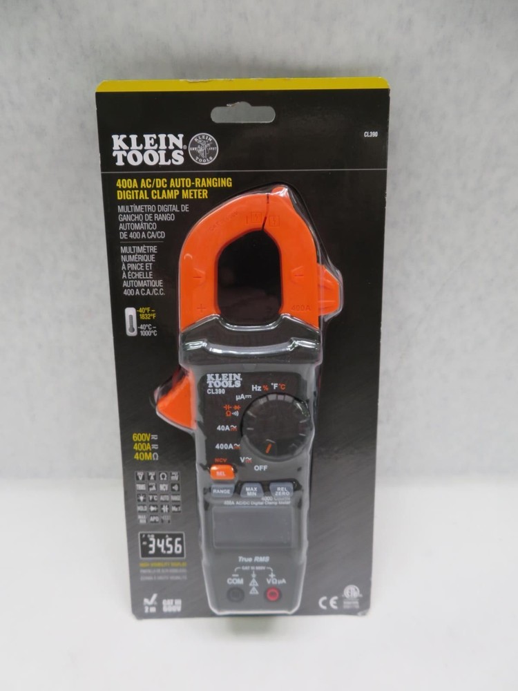 Klein CL390 400A AC/DC Auto-Ranging Digital Clamp Meter (New/Other)
