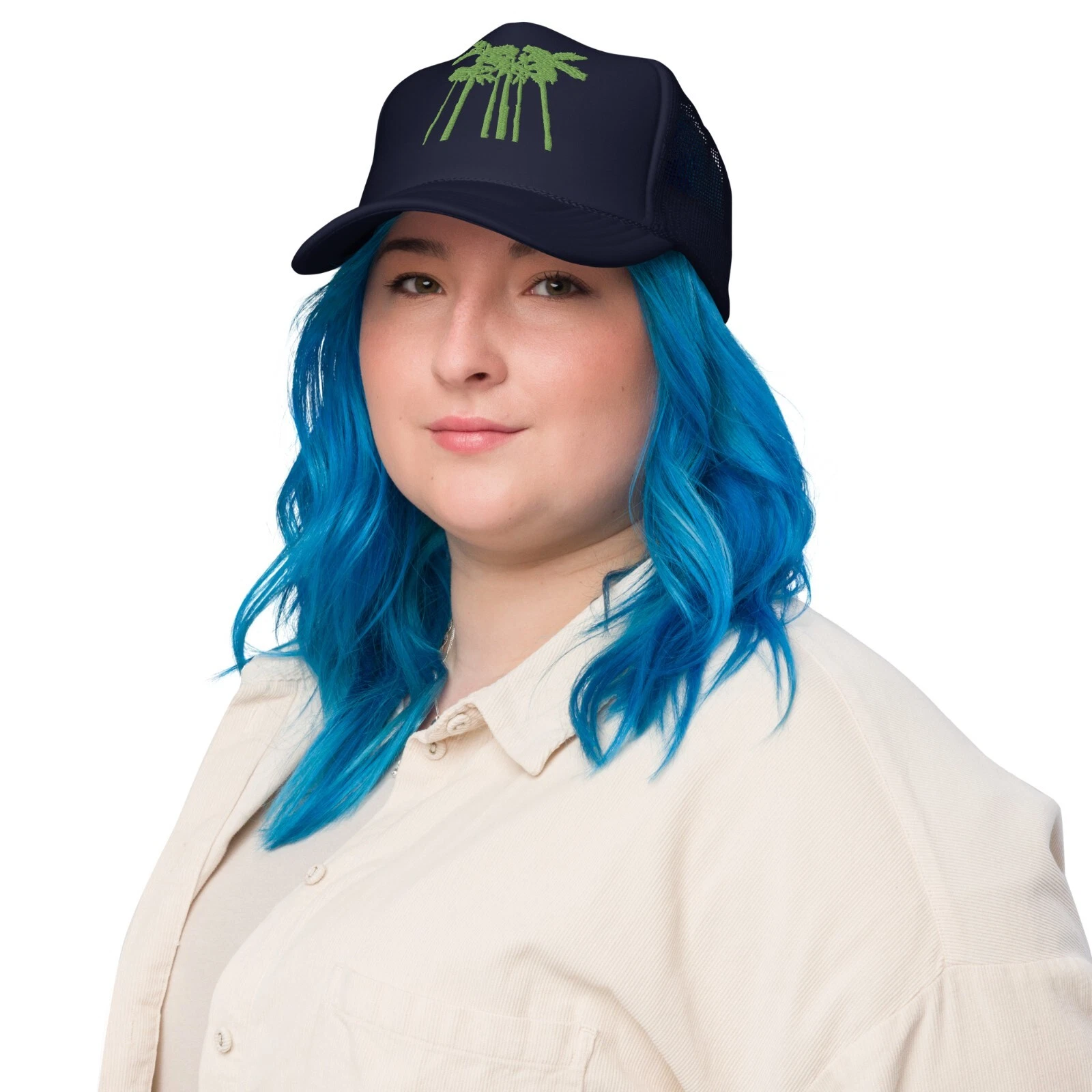 Palm Trees Embroidered Foam trucker hat