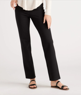 Quince Black Ponte Pants - Straight Leg - Faux Pockets - M - Regular - 30'' - NWT