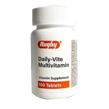 Rugby Daily Vite Multivitamin One A Day Supplement Generic Centrum 100ct 3/26