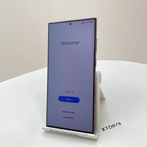 Samsung Galaxy S22 Ultra 5G SM-S908B/DS - 128GB Burgundy (Unlocked) - Good Cond.