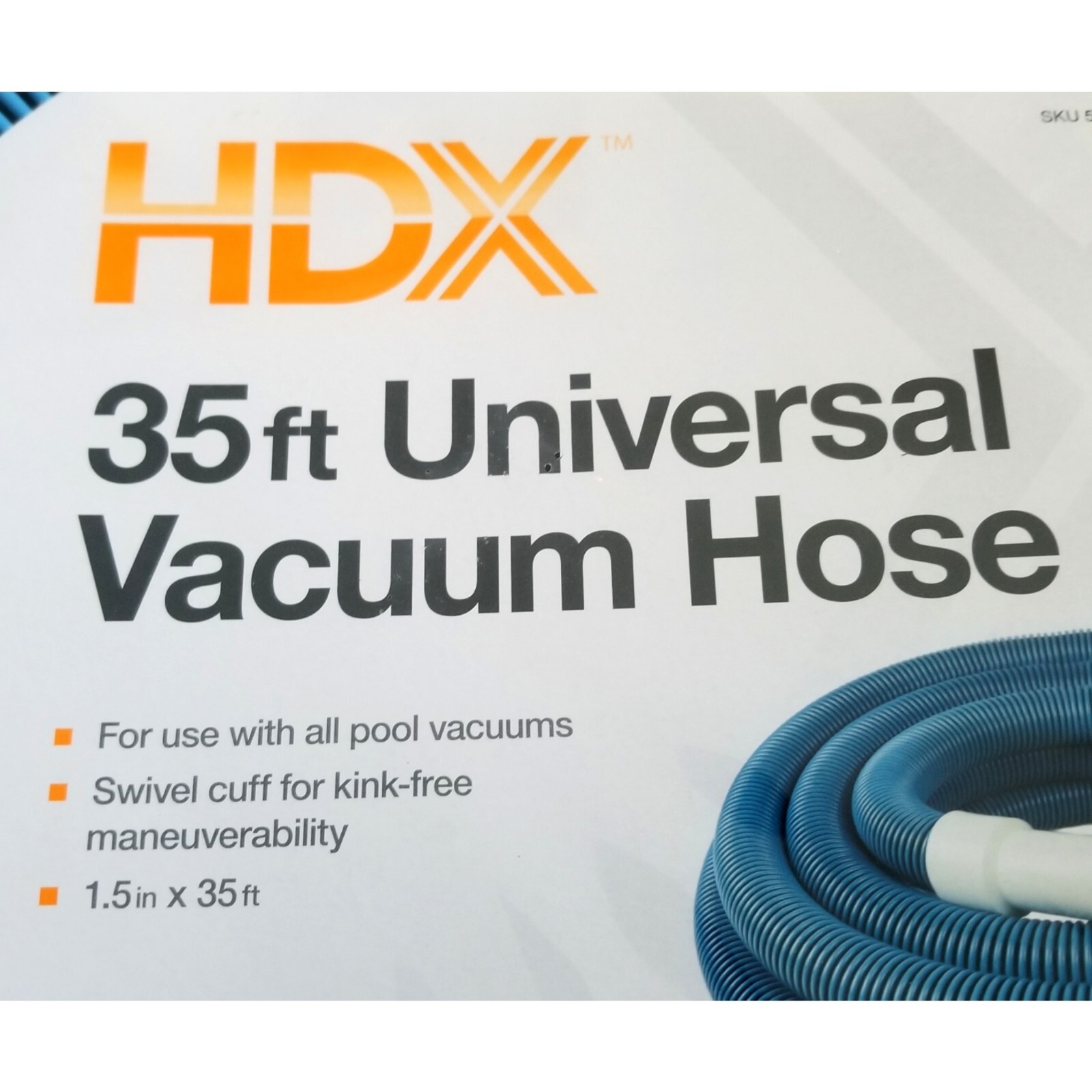 HDX Spiral-Wound 35 ft x 1.5 in Diameter Universal Swimming Pool Vacuum Hose NEW