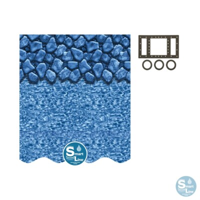 Smartline Rectangle Boulder Beaded 4' Flat Bottom Liner for use w/ Kayak Pools 