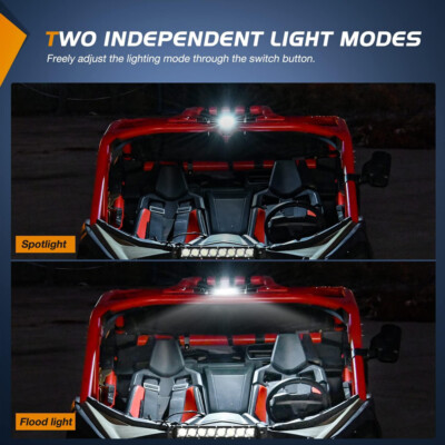 LED Interior Dome Light For Polaris RZR, Can Am, Honda UTV - Roll Bar Mount With USB