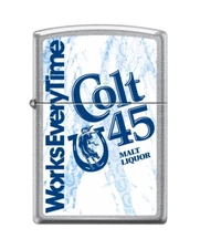 Colt 45 Malt Liquor Works Every Time - Street Chrome Zippo Lighter