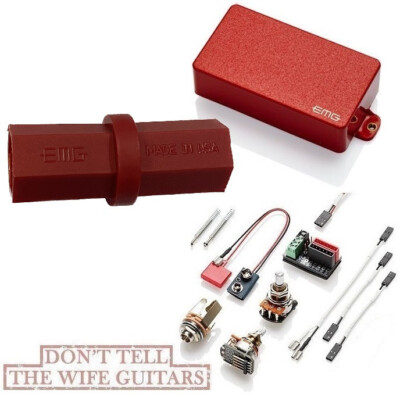 EMG 60A RED ACTIVE HUMBUCKER PICKUP ALNICO MAGNETS SHORT POTS ( EMG HEX TOOL )