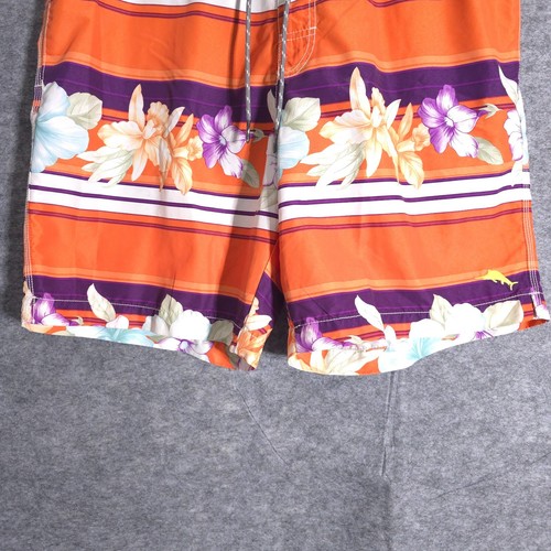 Tommy Bahama Relax Swim Trunks Mens Large Floral Pattern Mesh Lined Beach Orange - Picture 2 of 18
