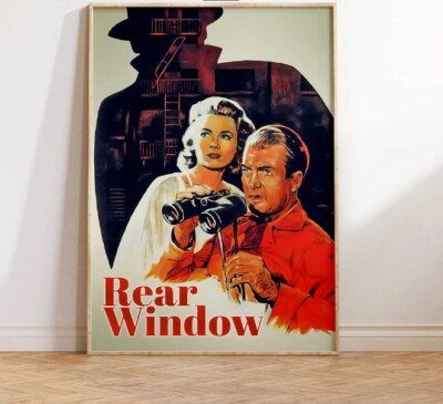 Rear Window Movie Poster, Alfred Hitchcock, James Stewart, Grace Kelly 4