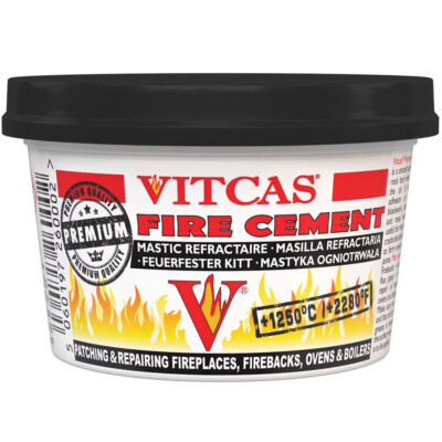 VitCas Schwarzer Feuerzement - 500g für Öfen, Kessel, Kamine, Schornstein
