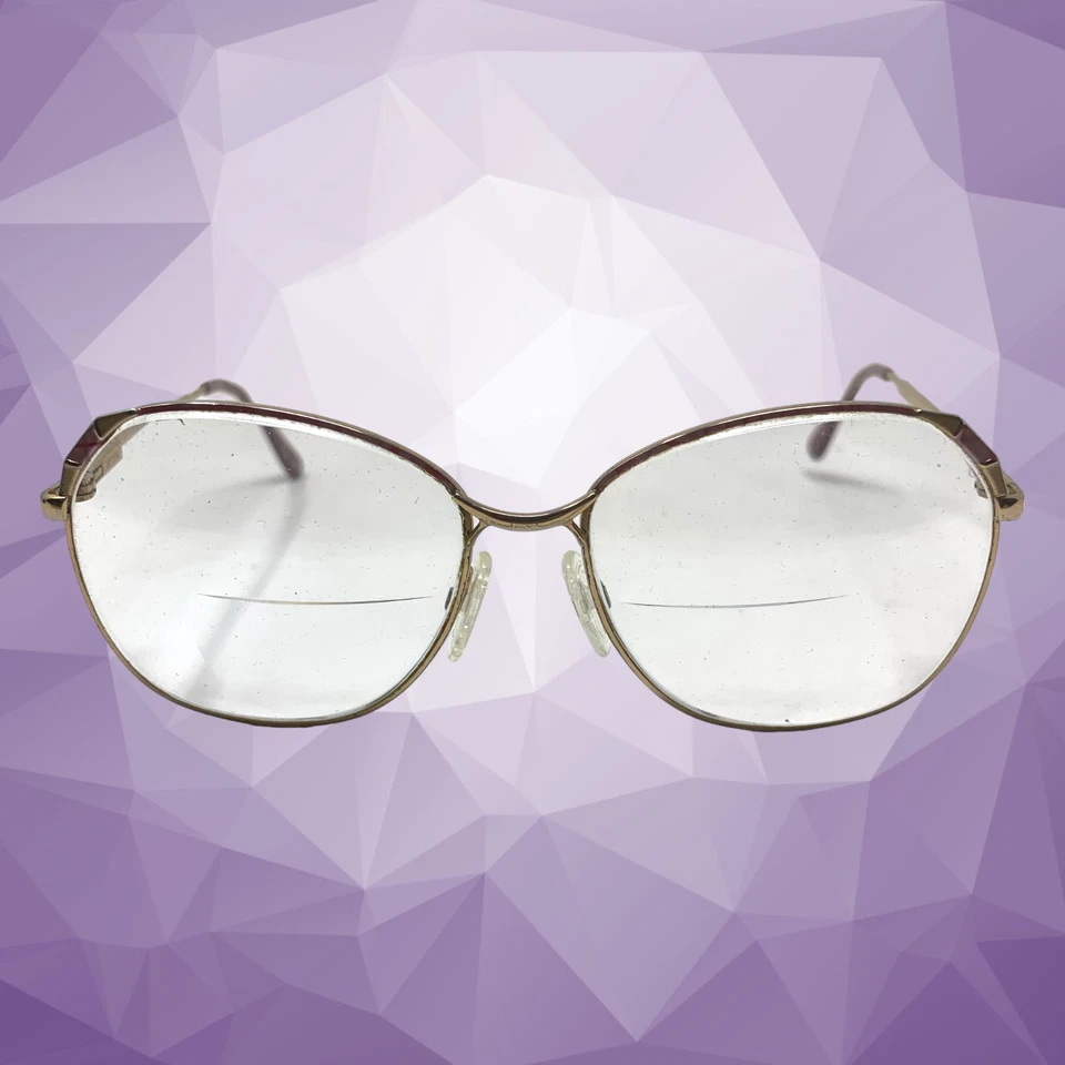 Monturas de gafas de fantasía Marchon Marcolin años 80 de colección solo esmalte púrpura y dorado 7033 Foto 3 de 4