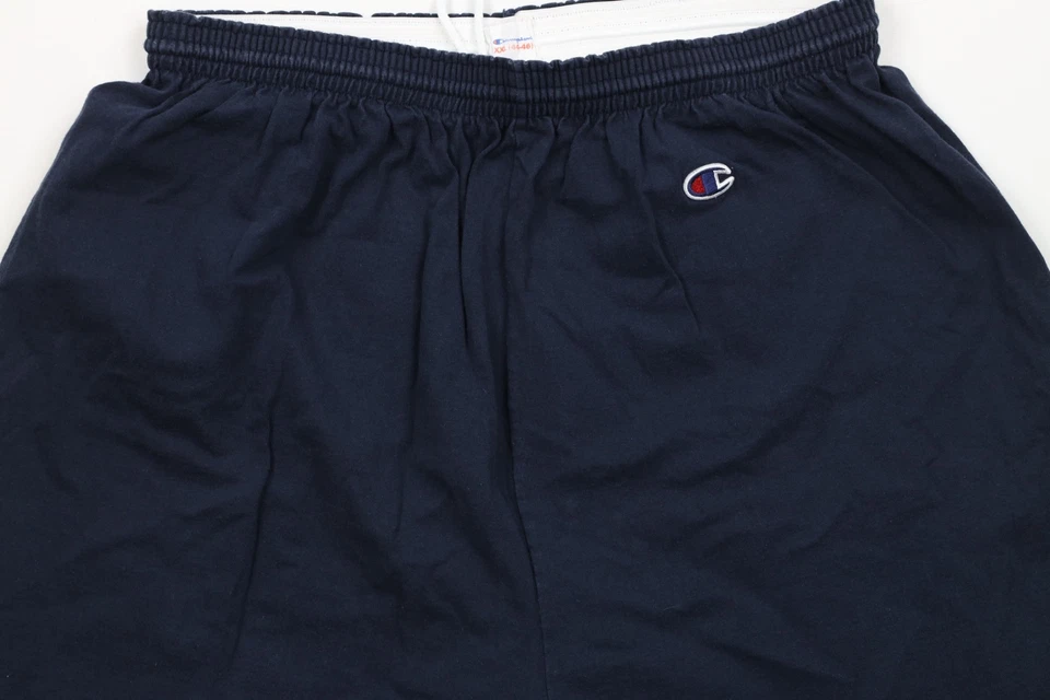 Vintage 90s Champion Mens 2XL Faded Classic Logo Above Knee Shorts Blue Cotton - Image 3 of 4