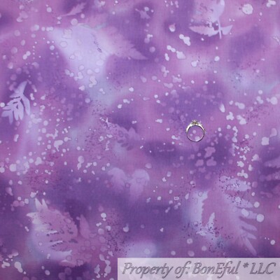 BonEful Fabric FQ Cotton Quilt Light Purple Navy Sunset Sky Blender Texture Fern