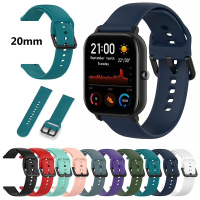 20mm Sport Silicone Watch Band for Samsung Huawei Huami Amazfit GTS Bip Bracelet