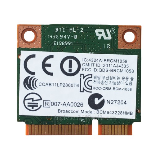 HP 718451-001/697316-001 BCM943228HMB 300M Wifi Bluetooth BT 4.0 PCI-E WLAN card - Picture 2 of 4
