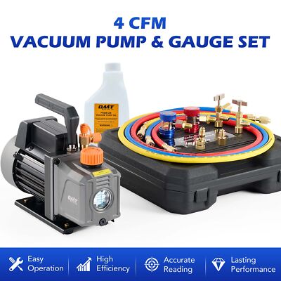 4cfm Vacuum Pump Tool Set with Manifold Gauge Kit for R12 R22 R134a R502 Auto AC