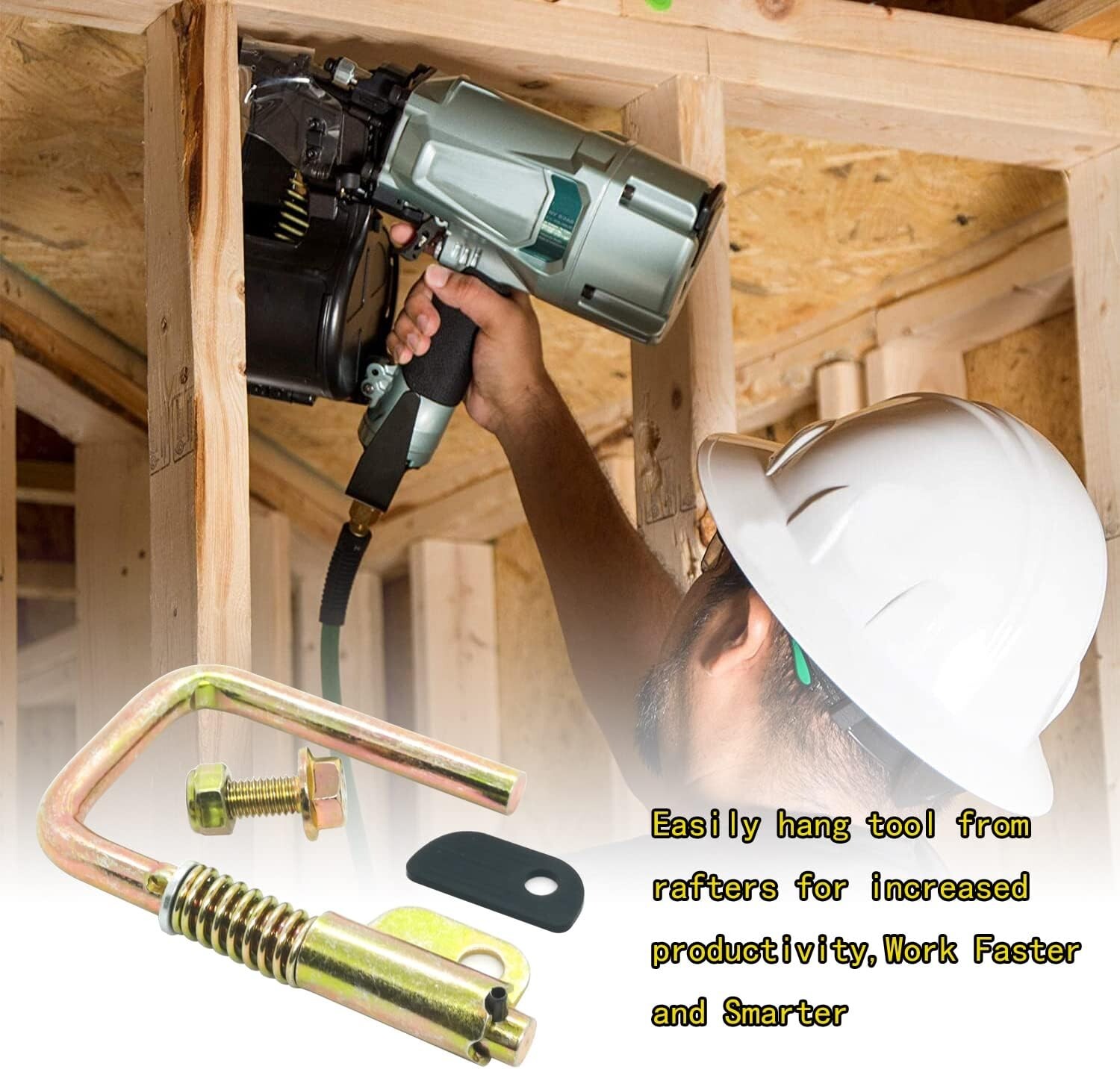 Spring Loaded Rafter Hook Retractable Nail Gun Hanger M745H1 FIts Hitachi NR83A2