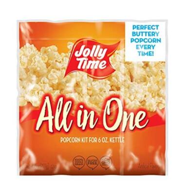 JOLLY TIME All in One Popcorn Kit, Portion Packets with Kernels, Oil and Salt 