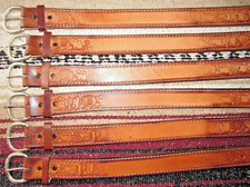 Vintage Western C M Co Tooled Embossed Leather Belts 6 pc Size 20 NEW