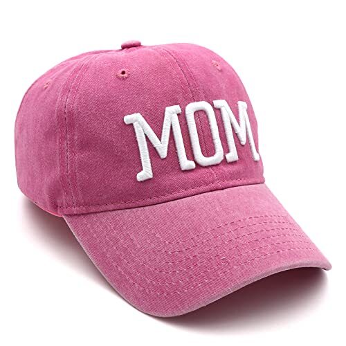 Mom and Dad Hats Fathers Day Mom One Size Pink Mom Hat and Navy Blue Dad Hat - Picture 5 of 8