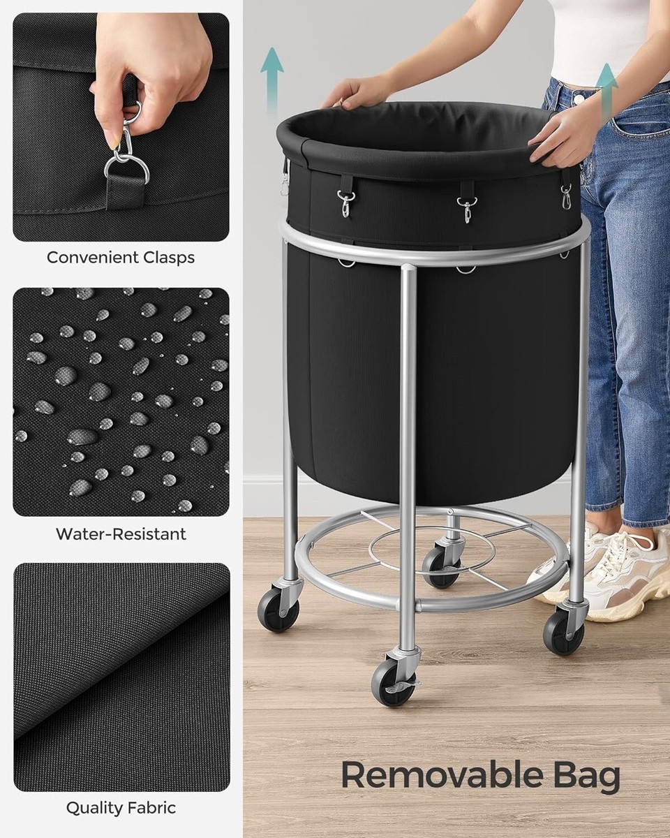 Cesto De Ropa Industrial Con Ruedas Y División Central Amazon.com: