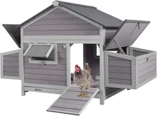 Large Chicken Coop for Outdoor- Poultry Cage with Two Nesting Boxes