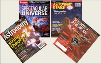 4 Mini 'ASTRONOMY & SPACE' Magazines Barbie Blythe  Doll size 1:6 playscale 