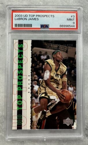 2003-04 Upper Deck Top Prospects LEBRON JAMES ROOKIE RC #3 PSA 9 MINT SVSM  - Picture 1 of 2