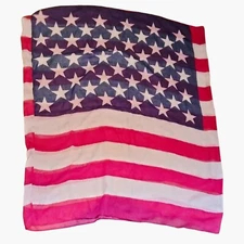 American Flag Infinity Scarf Wrap Red White Blue Patriotic Shabby Distressed