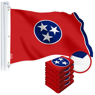 NEW G128 Tennessee Flag 5-Pack 5x8 FT Embroidered Tough Spun Polyester