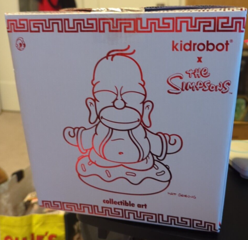 The Simpsons Red Vermilion Homer Buddha 7" Vinyl Figure by Kidrobot NEW Sealed - Picture 3 of 14