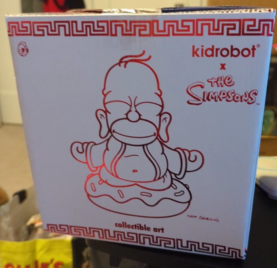 Figura Vinilo Los Simpson Vermilion Rojo Homero Buda 7" por Kidrobot NUEVO Sellado Foto 3 de 4
