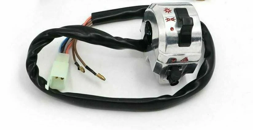 Arranque eléctrico moto 7/8"+luces+interruptor derecho Hazzard aluminio cromo Foto 3 de 4