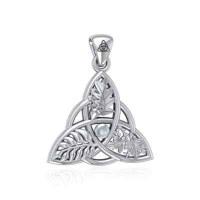Mickie Mueller Oak Ash Thorn Triquetra 925 Sterling Silver Pendant Fairy Jewelry