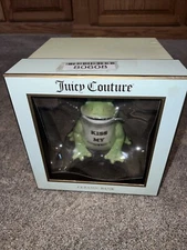 Vtg Ceramic Bank Juicy Couture Frog Prince “ Kiss My Couture” Bank Crown NIB