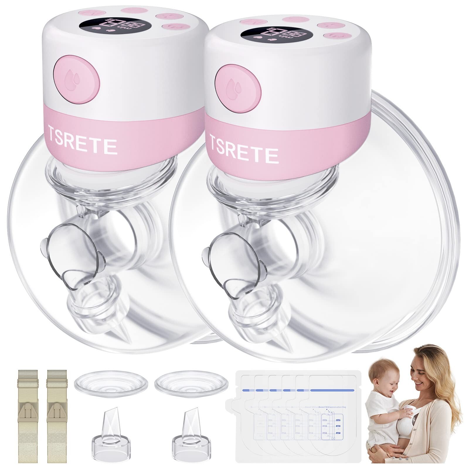 TSRETE Breast Pump, Double Wearable Breast Pump, Electric Hands-Free Breast P...-image