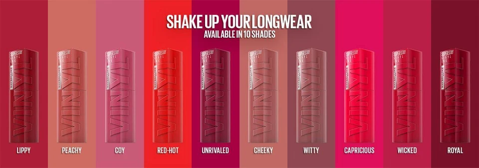 MAYBELLINE NEW YORK MAYBELLINE Superstay Vinyl Tinte langanhaltender flüssiger Lippenstift VERSIEGELT - Auswahl