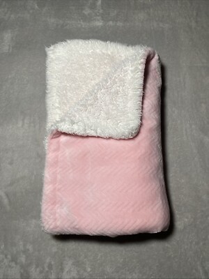 Walmart Pink Zig Zag Baby Blanket Embossed Chevron Reversible White Sherpa  Lovey