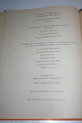 1959 The Conquest of Fire Man and His Conquests Translated from French Burke Pub - 第 9/12 張圖片